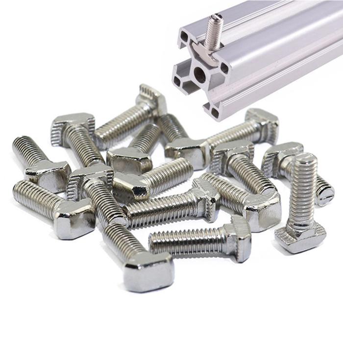 50pcs/lot M5 M6 M8 T Bolt Screws Fastener Tool for EU Standard