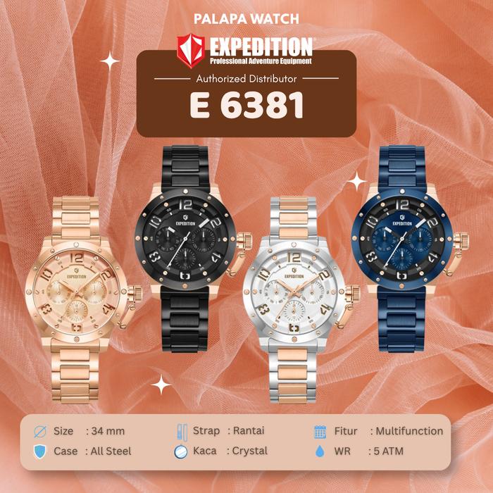 Jam Tangan Wanita Expedition EXP 6381 / E 6381 / E6381 Rantai Original