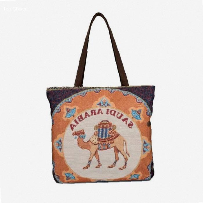 Totebag Tas Kanvas Suvenir Tote Bag Oleh Oleh Shoulder Bag Hadiah Jalan Jalan Mekkah Madinah Arab Sa