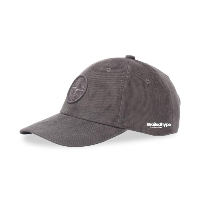 Stone Island Micro Corduroy Cap Charcoal