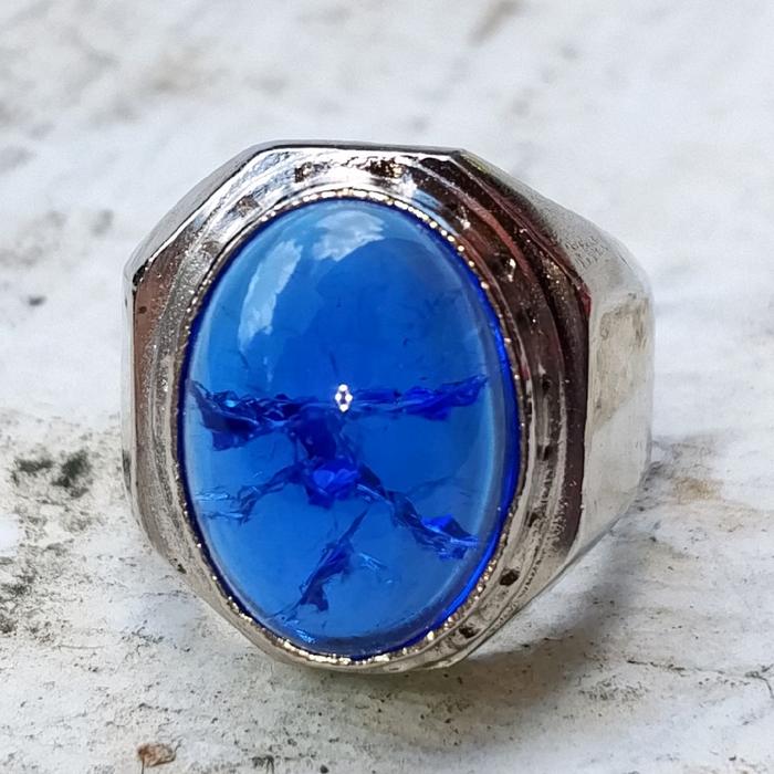 Cincin Biru Retak Safir Retak Seribu - Jewelry