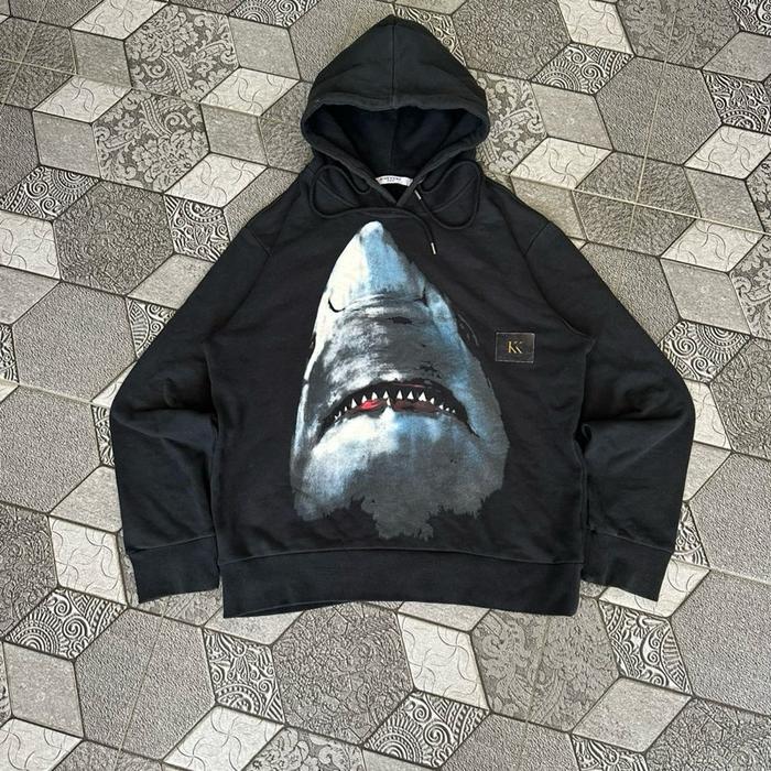 Givenchy Shark Print Neoprene Hooded Black Hoodie