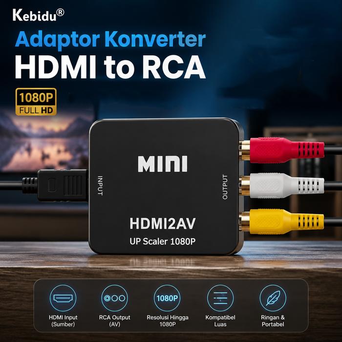 Mtos Mall | Adaptor HDMI RCA | Converter HDMI AV | HDMI to RCA 1080P