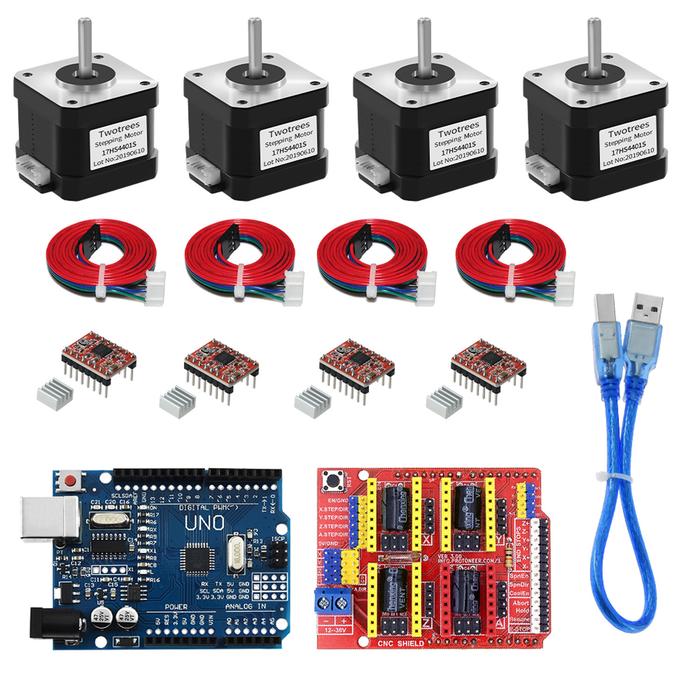 Cnc Shield V3 Engraving Machine + Uno R3 + A4988 Motor Driver Kit +