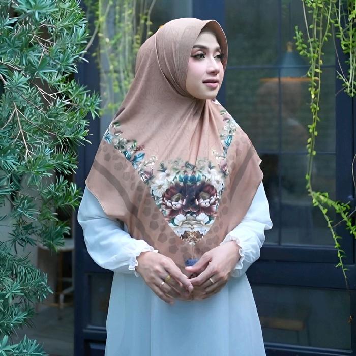 BERGO INSTAN MOTIF 005 - Hijab Bergo instan motif printing bahan jersey syari - jilbab kerudung berg