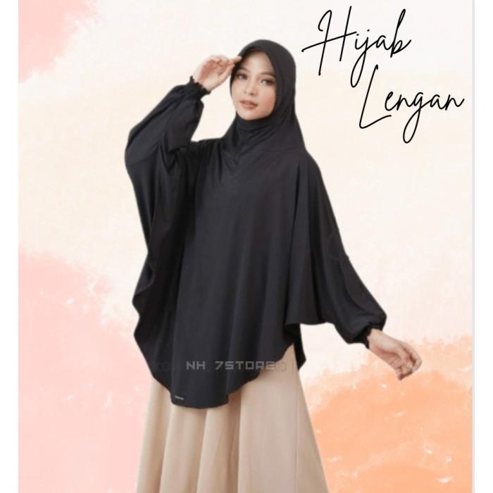 Terlaris! Hijab Instan Bergo Lengan Panjang Fatimah- Jilbab Umroh