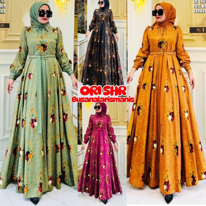 ORI SHR 100% - GAMIS BUNGA SCUBA PREMIUM - BISA COD