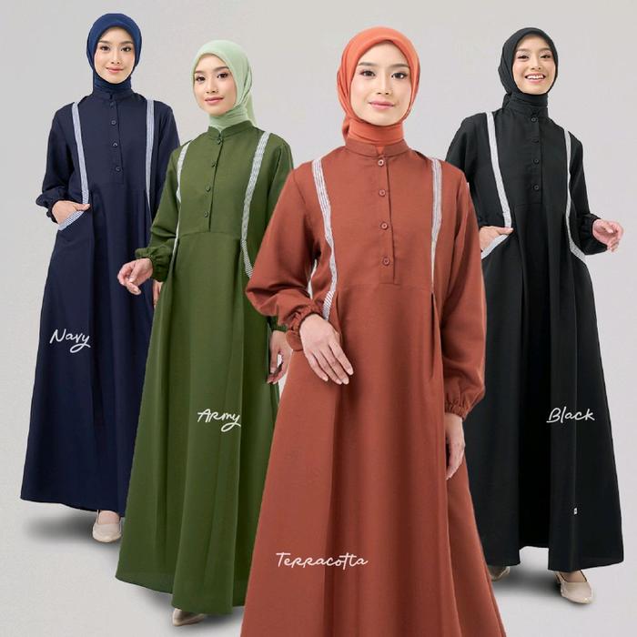 GAMIS LITE 025 NIBRAS TERBARU BAHAN BERRY SKIN mix MOTIF SALUR VENTURA