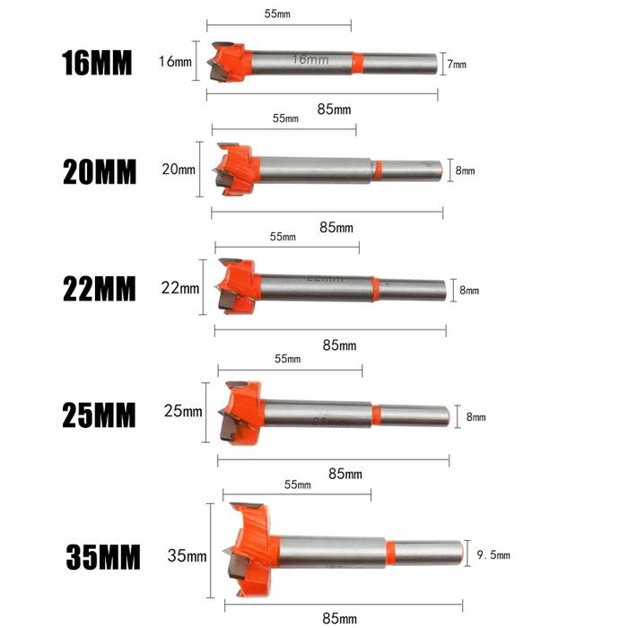 Mata Bor Kunci /Mata Bor Engsel /Mata Bor Forstener Bits Kayu 16Mm/20Mm/22Mm/25Mm/35Mm