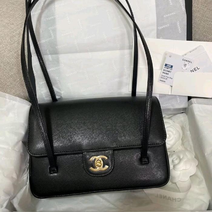 AUTHENTIC CHANEL PREPPY COCO BAG BLACK GHW PRELOVED