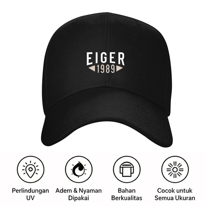 Topi EIGER Baseball Premium Daily - Topi Olahraga Outdoor Bahan Kokoh Tahan Lama Model Populer