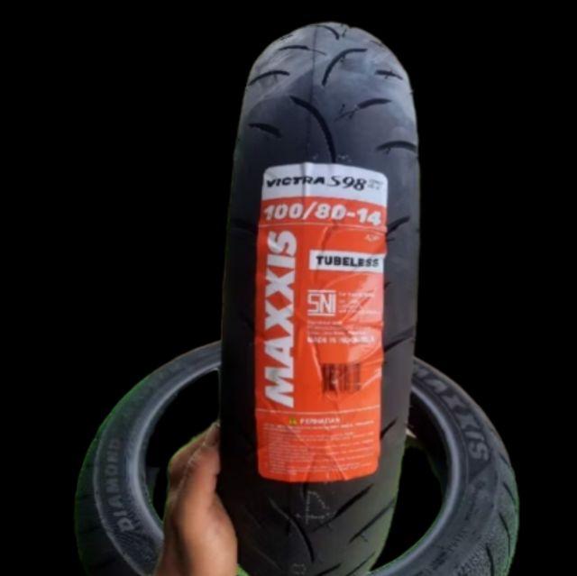 Maxxis Victra 100/80 14 Tubeles Vario 125 vario 150 Lexi(down size belakang) Aerox(downsize depan)
