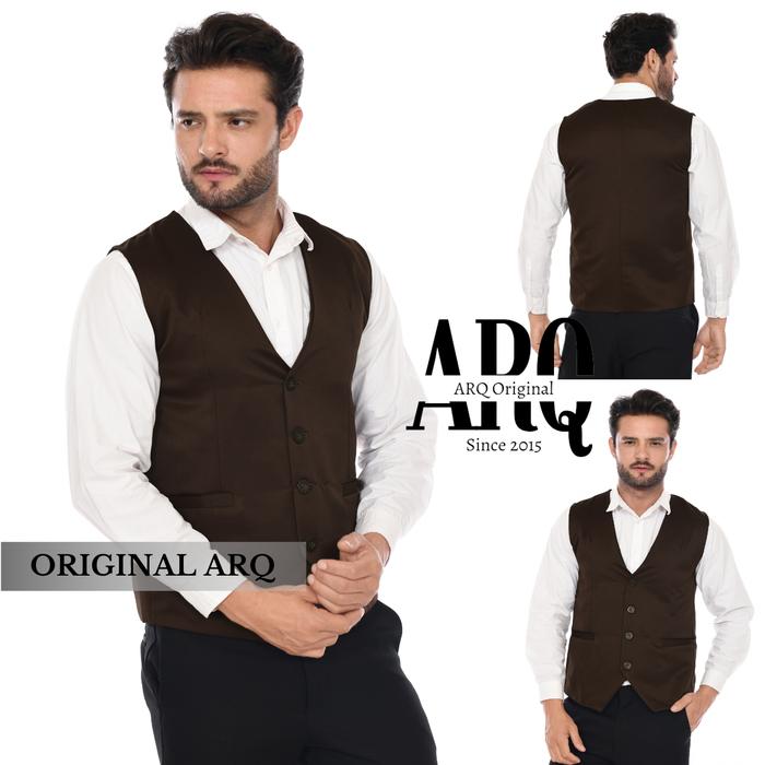 Vest Formal Rompi Dalaman Jas Pria Semi Slim Fit Rompi Pernikahan Rompi Kantor Tersedia Ukuran S M L