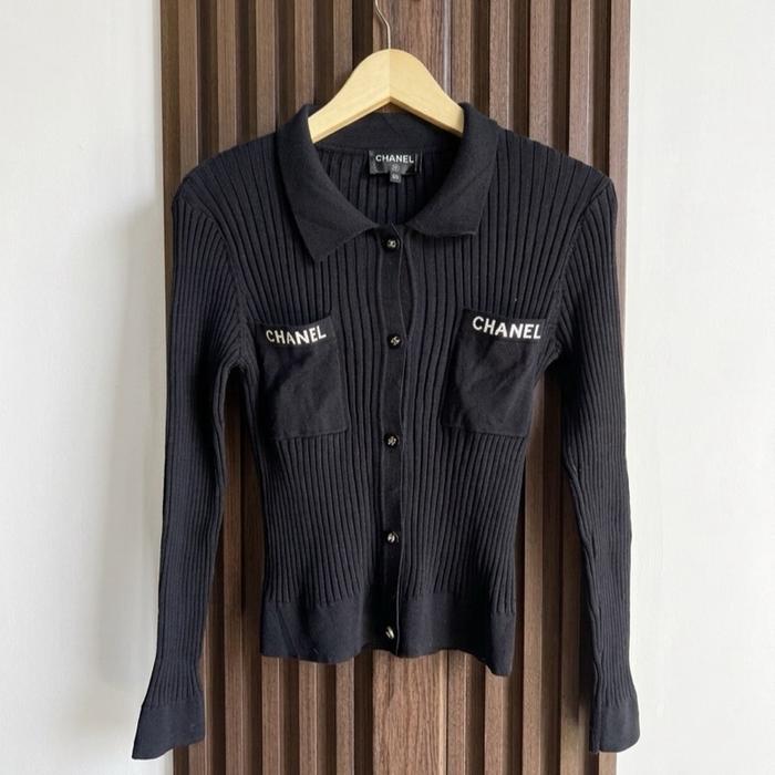 Cardigan Chanel Collar With Double Pocket Wanita