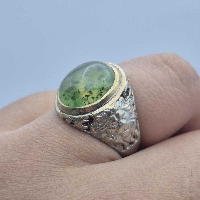 Cincin batu Natural Sungai Dareh Hq Kumbang Jati, 13,2x11,1x7,1, ukuran jari 8