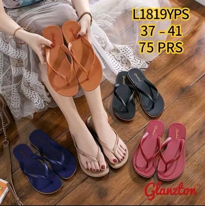 Sandal Jepit Karet Wanita Glanzton Jlt L 1819 Yps Anti Slip Nyaman & Ringan teplek premium