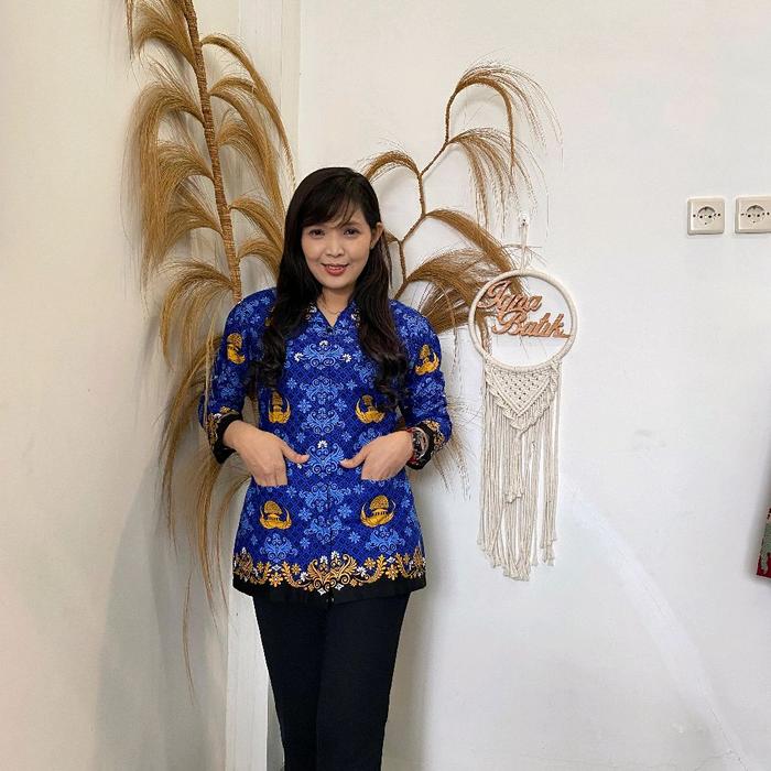 IQNA BATIK PURWODADI Baju Dinas Korpri Cowok Cewek Bahan Katun C40s Desain Elegan untuk Penggunaan F