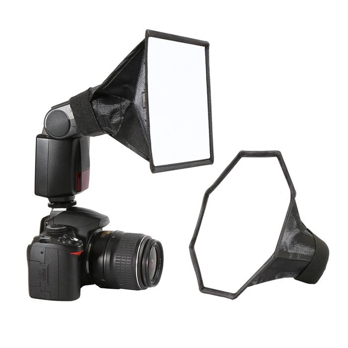 2 Pack Flash Diffuser Light Softbox, Octagon Soft Box+Square Softbox