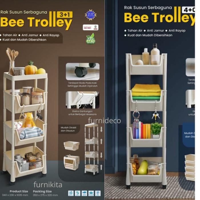 RAK RODA SERBAGUNA NAPOLLY BEE TROLLEY RAK YOYO RAK SALON RAK DAPUR