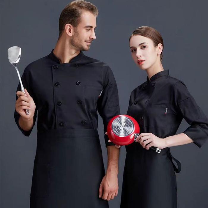 Chef Jacket Baju Koki Baju Chef Cheff Lengan Panjang Pria - Wanita