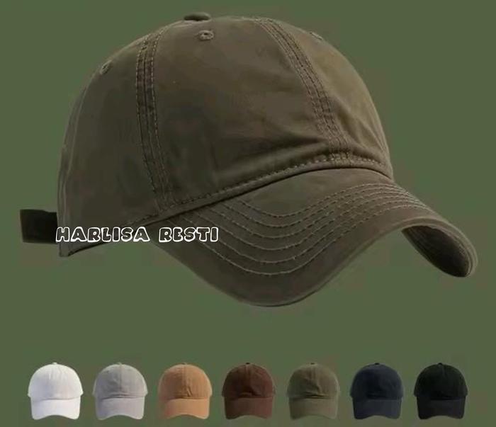 Topi Baseball Polos Pria Bahan Rapel Original Premium Caps Polo Distro Cowok Kanvas Unisex Wanita An