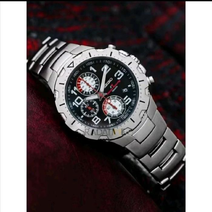 Seiko Jam Tangan Chronograph Honda F1 Racing Team SND791P1 dengan Tali Stainless Steel dan Desain Sp