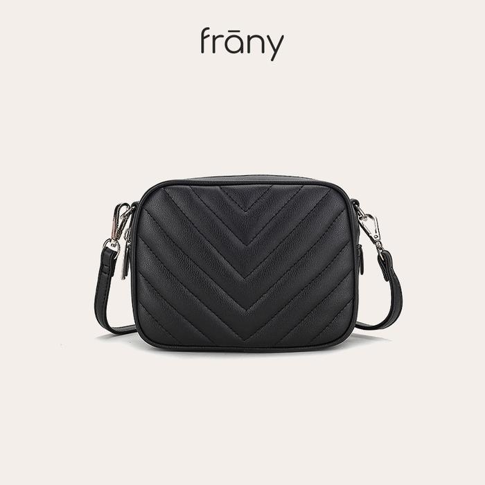 FRANY selempang kulit Lingge wanita - 7023  Hitam Slingbag tas aesthetic pleasure