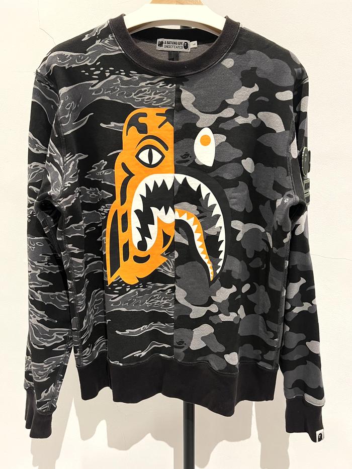 Bape x Undefeated Tiger Shark Half Crewneck Original