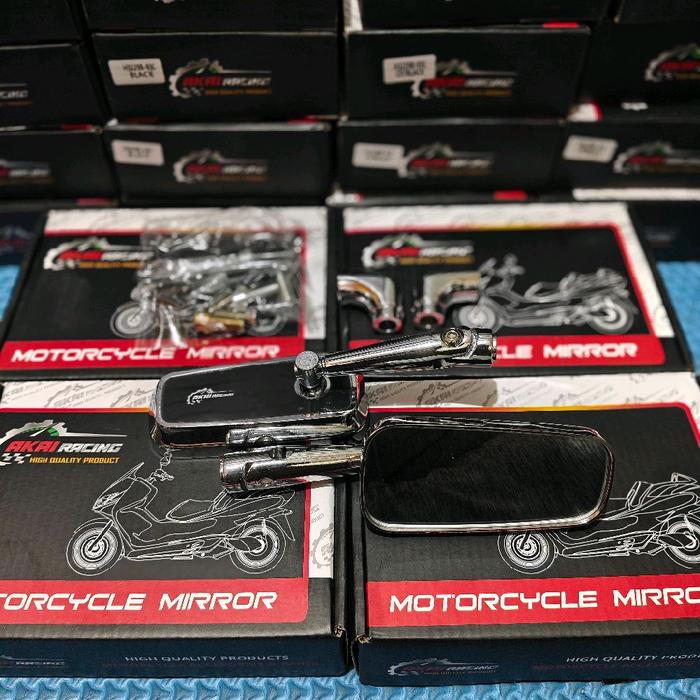 Akai Spion Variasi Segi Empat H3C Racing Kotak Universal untuk Motor Vario Mio NMAX Aerox R15 Cbr Ni