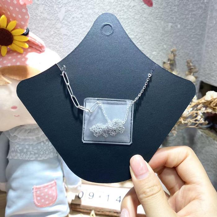 10PCS Necklace Display Cards White Black Blank Necks Paper DIY Handmade Jewelry Packaging Hanging Ho