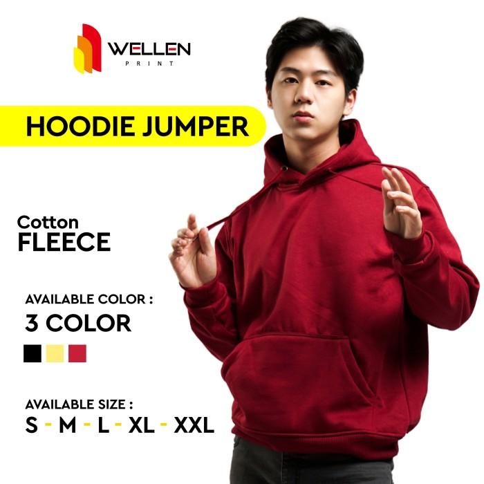 F❤56 HOODIE JUMPER BRAND LOCAL WELLEN PROJECT / BASIC SWEATER POLOS PRIA - KUNING KENARI, L O♪B2
