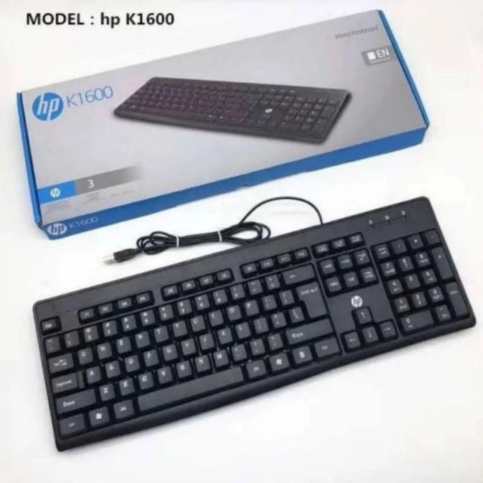 PAKET KEYBOARD USB HP K-1600 + MOUSE WIRED HP M180 USB