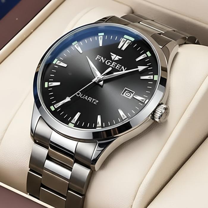 HOT SALE!!! Jam Tangan Pria New Model Terbaru Strap Rantai Stainless Steel Anti Karat Anti Luntur Ta