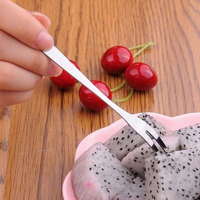 Garpu makan buah stainless garpu kue besi garpu mini makanan
