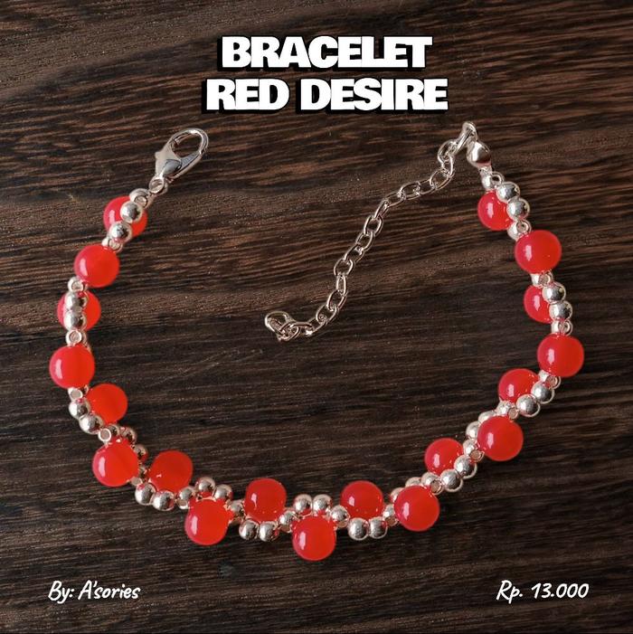 Bracelet Red Desire (Gelang manik-manik, handmade)