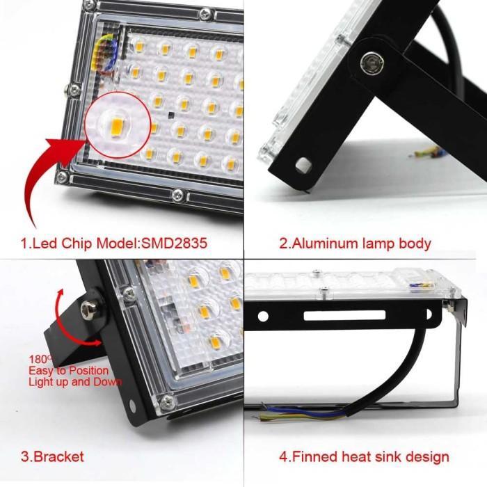 Lampu Taman Lapangan Voli Badminton 50 Watt Flood Light 4500 Lumens
