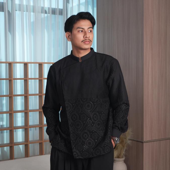 NEU MEN [Osaka Collection] One Set Kuroha Pleats Outer Mori Kuro Pants Premium
