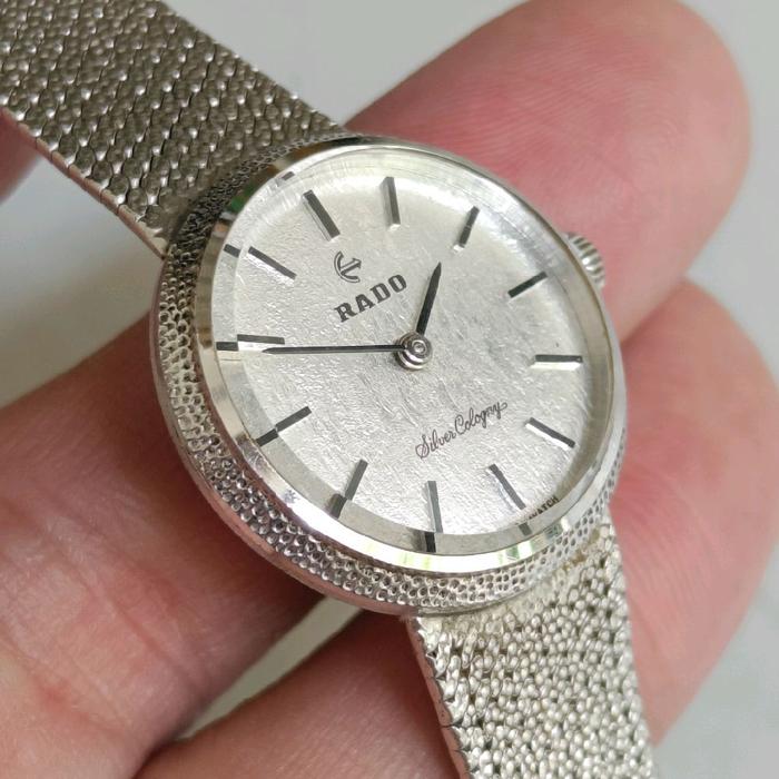 Rado silver cologny manual winding vintage original bekas bagus normal semua siap pakai