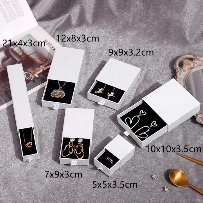 Wholesale 100pcs/lot custom logo paper jewelry box gift packaging box printed logo earring necklace 