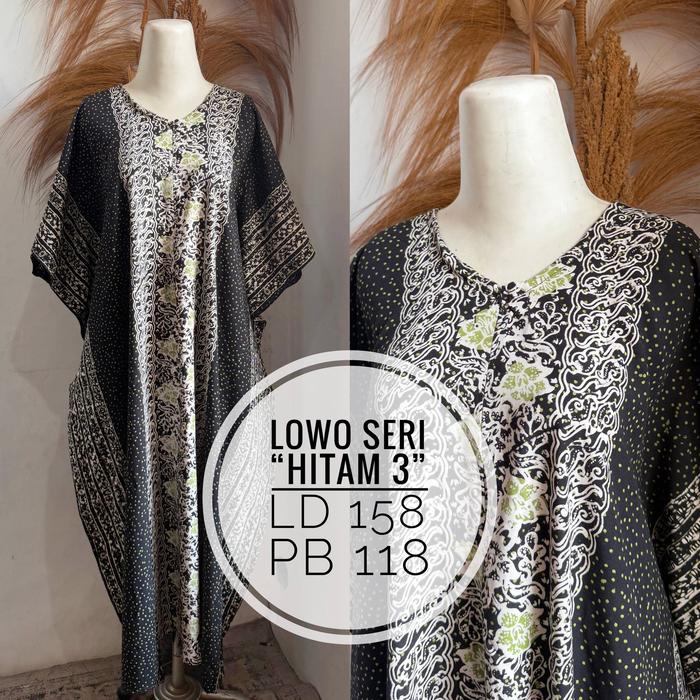 [KHUSUS HITAM] LAMOZA Daster Lowo Batik Cap Pekalongan Jumbo Rayon Super Kalong Kelelawar Adem Premi