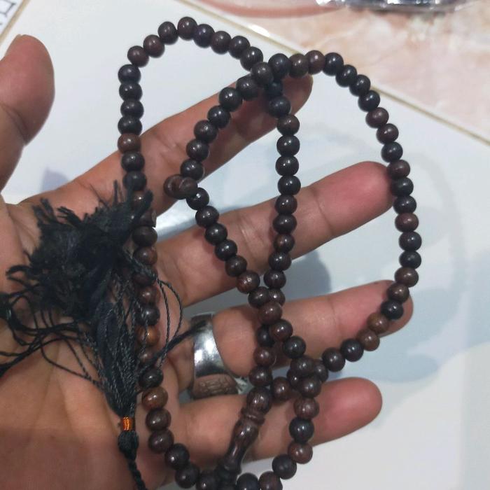 Tasbih Kecil Kayu Galih Asem 5mm Tasbih 99Butir Galih Asem Super untuk Doa dan Meditasi