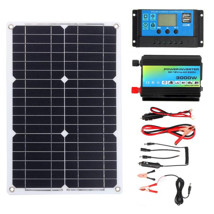 Solar Panel Kit 3000W Solar Power Generator Grid System Power 60A