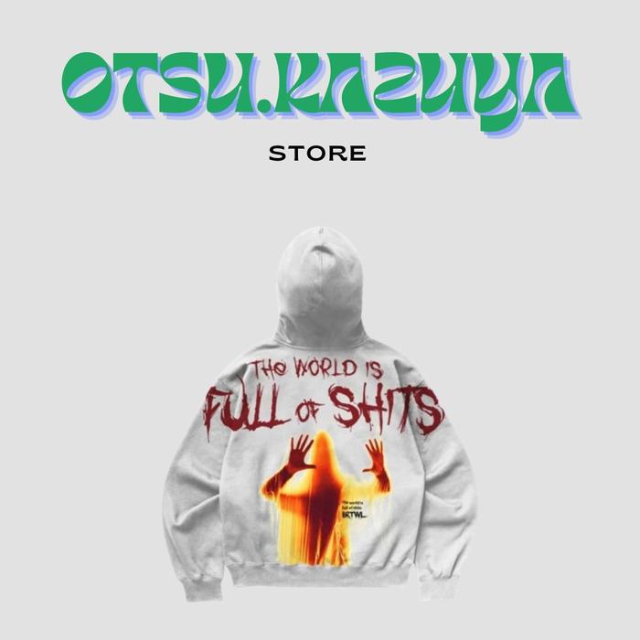 BRTWL HOODIE BOXY OVERSIZE FULL OF SHITS Pria Unisex Bulu Cewek Cowok hoodie shutdown Fleece Sablon