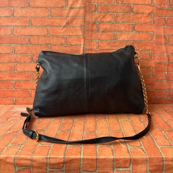 TAS SELEMPANG MARITA WANITA KULIT ASLI SECOND BRANDED HITAM / TAS SLING KULAS WANITA