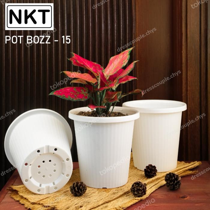 Pot Bunga | Pot BOZZ 15 | POT NKT | warna PUTIH