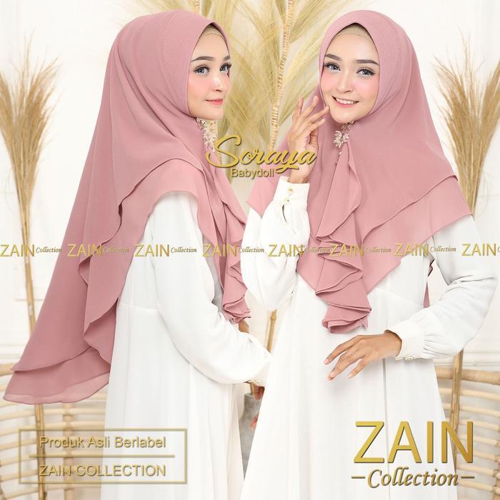ZAIN COLLECTION - KHIMAR SYAR'I SORAYA 2 LAYER MINI DEPAN REMPEL