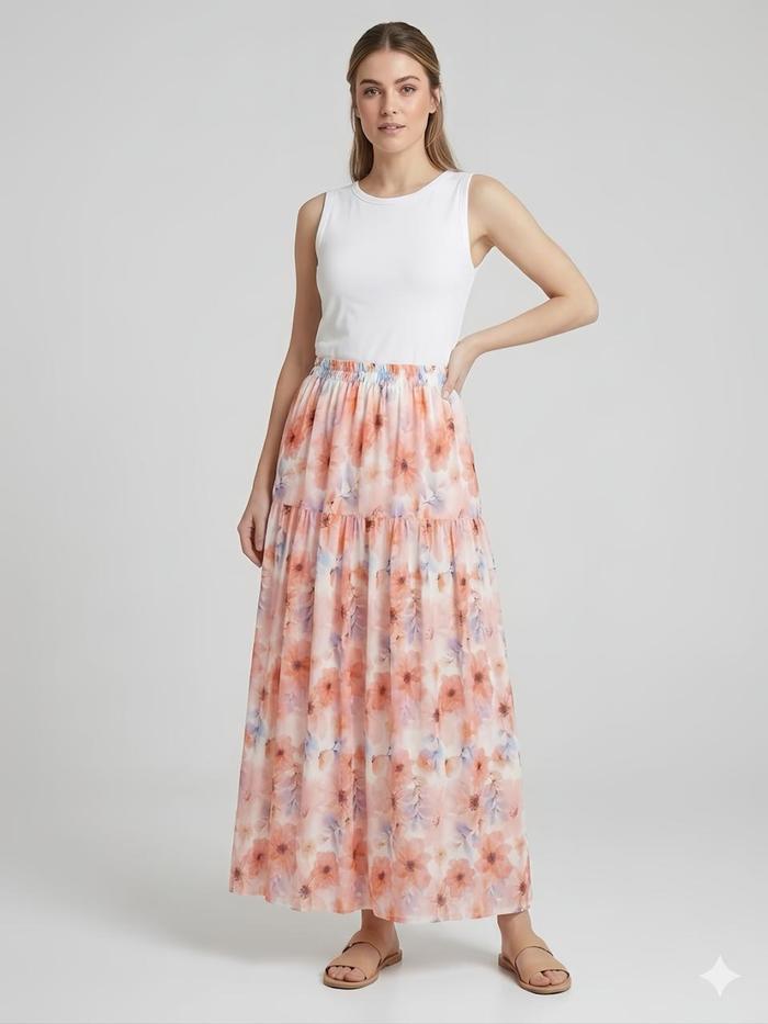 ROK RAYON MOTIF BUNGA KEKINIAN - MOTIF BUNGA VIRAL - ROK RAYON PREMIUM