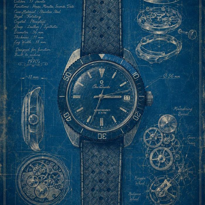 Osco Quartz diver-style 1970s or 1980s Vintage