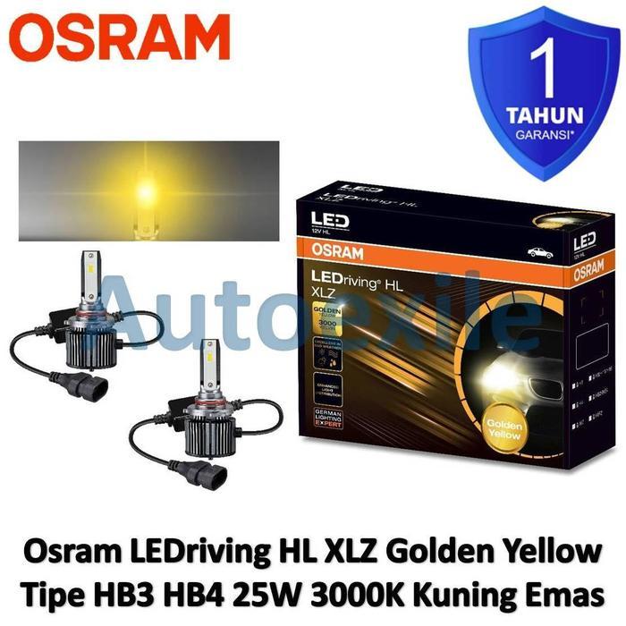OSRAM LEDRIVING HL GOLDEN HB3 HB4 3000K YELLOW KUNING 9005 9006 LAMPU MOBIL LED BRV CRV HRV INNOVA R
