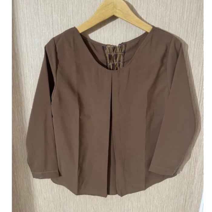 H152/H153 Blouse Import Designer karet di belakang dan motif polkadot